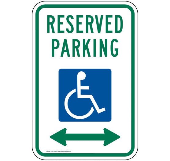 Ada Reserved Parking Sign Parking Handicapped 2429