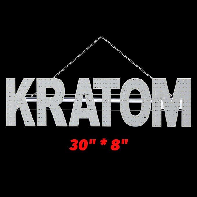 Kratom LED Sign for Smoke Shops (8''x 30